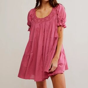 Free People Pink sandy shores babydoll dress